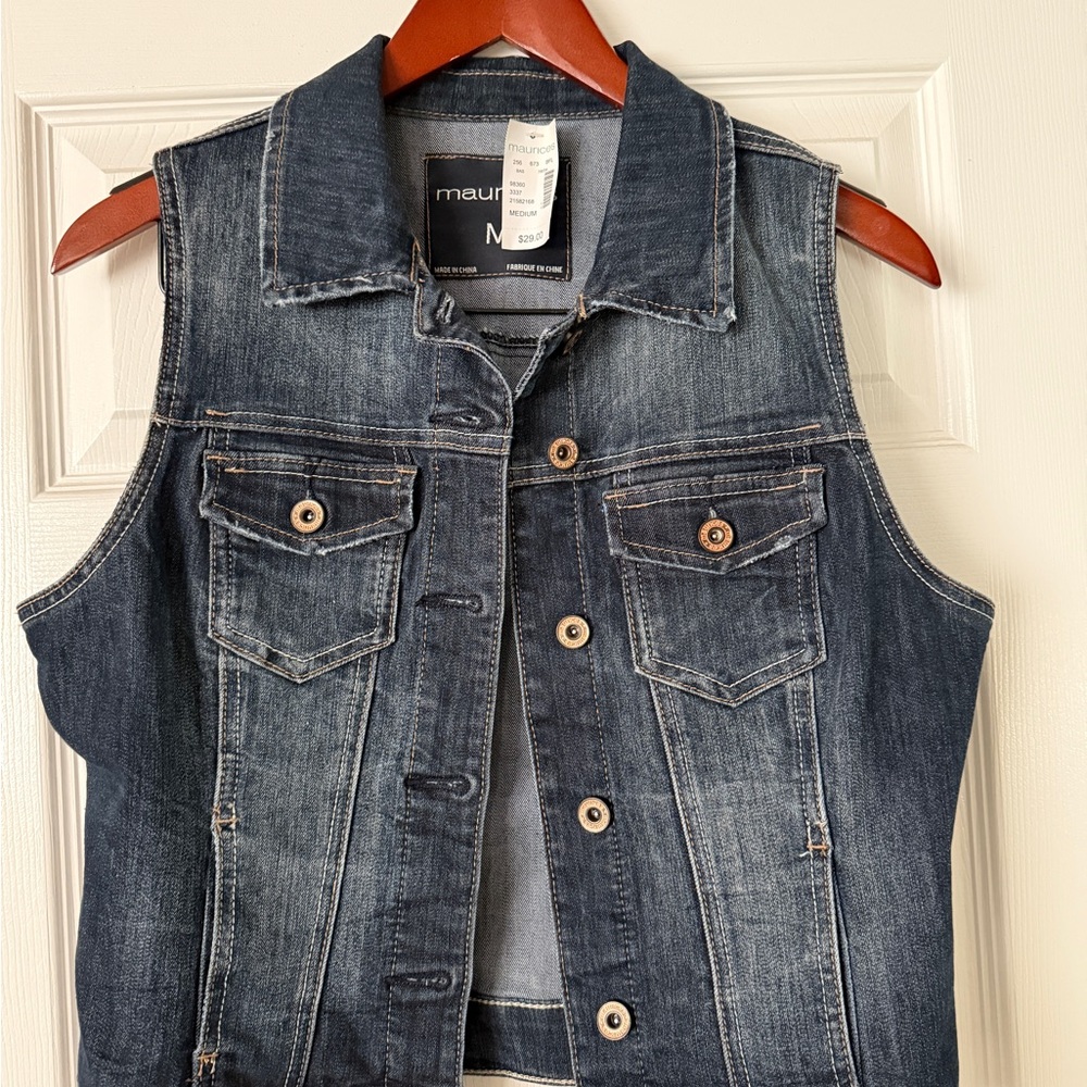 NWT Maurices Blue Denim Vest